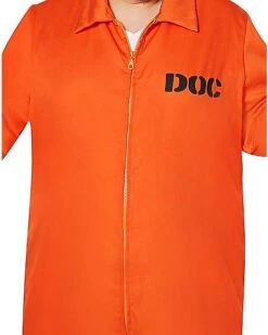 Adult Department Of Corrections Prisoner One Piece Costume -Spirit Halloween Deals Store 00580803 h