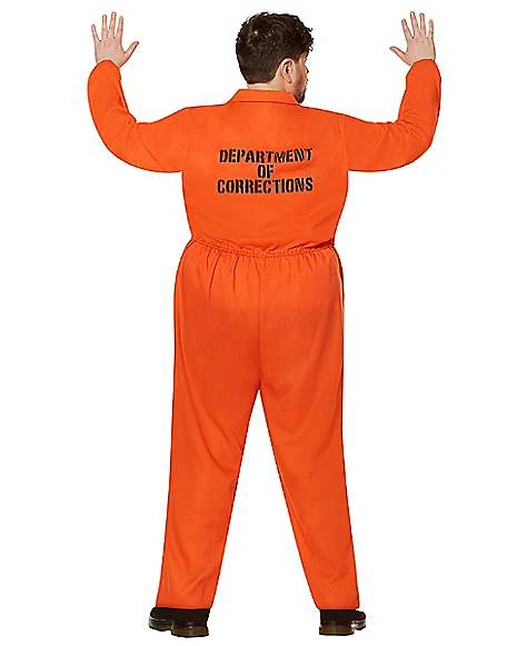 Adult Escaped Convict Plus Size Costume 2 Adult Escaped Convict Plus Size Costume - Image 2