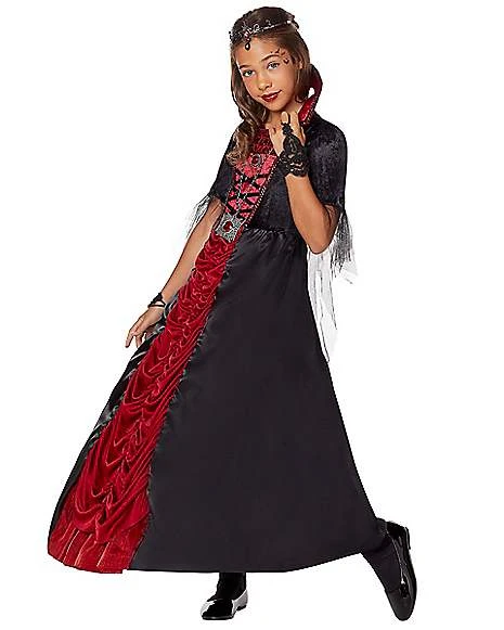 Kids Royal Vampiress Dress Costume 3 Kids Royal Vampiress Dress Costume - Image 3