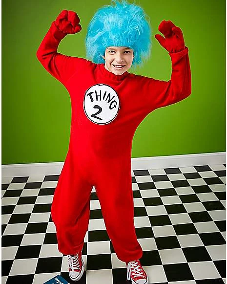 Kids Thing 1 And Thing 2 One Piece Costume - Dr. Seuss 1 Kids Thing 1 And Thing 2 One Piece Costume - Dr. Seuss