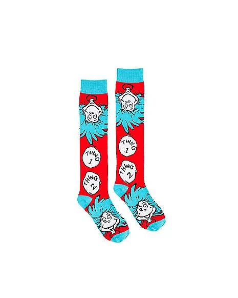 Thing 1 And 2 Knee High Socks - Dr. Seuss 1 Thing 1 And 2 Knee High Socks - Dr. Seuss