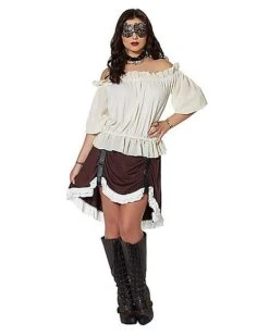 Ivory Off The Shoulder Shirt -Spirit Halloween Deals Store 01315555 d