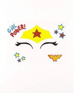 Wonder Woman Face Tattoo - DC Super Hero Girls -Spirit Halloween Deals Store 01330539 b
