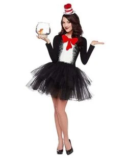 Adult Cat In The Hat Tutu Dress - Dr. Seuss -Spirit Halloween Deals Store 01333194 b