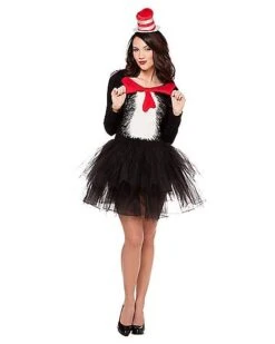Adult Cat In The Hat Tutu Dress - Dr. Seuss -Spirit Halloween Deals Store 01333194 d