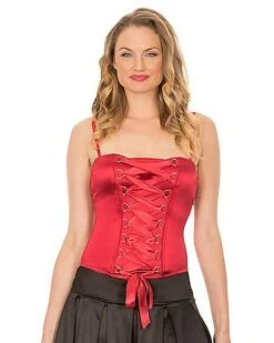 Red Lace Up Corset