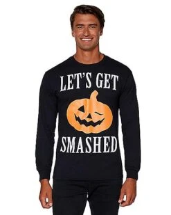 Let's Get Smashed Long Sleeve T Shirt 8 Let's Get Smashed Long Sleeve T Shirt -Spirit Halloween Deals Store 01353580 a