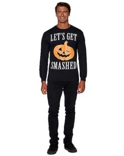 Let's Get Smashed Long Sleeve T Shirt 11 Let's Get Smashed Long Sleeve T Shirt -Spirit Halloween Deals Store 01353580 d