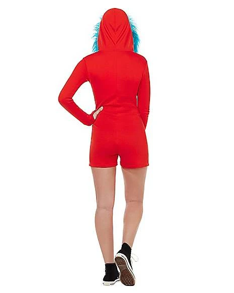 Adult Thing 1 And Thing 2 Romper Costume - Dr. Seuss 2 Adult Thing 1 And Thing 2 Romper Costume - Dr. Seuss - Image 2