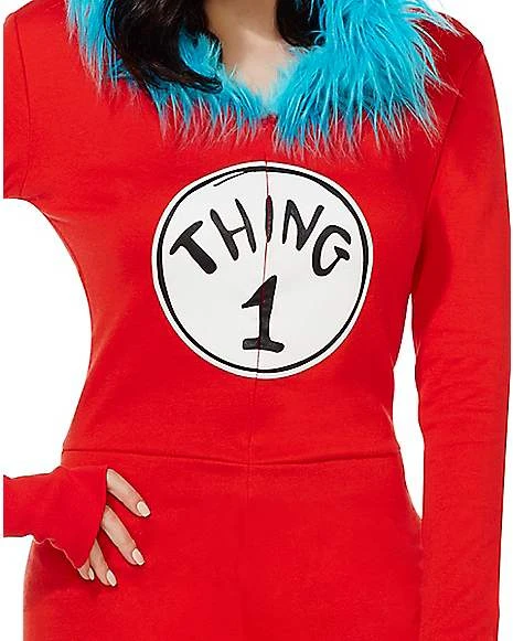 Adult Thing 1 And Thing 2 Romper Costume - Dr. Seuss 3 Adult Thing 1 And Thing 2 Romper Costume - Dr. Seuss - Image 3