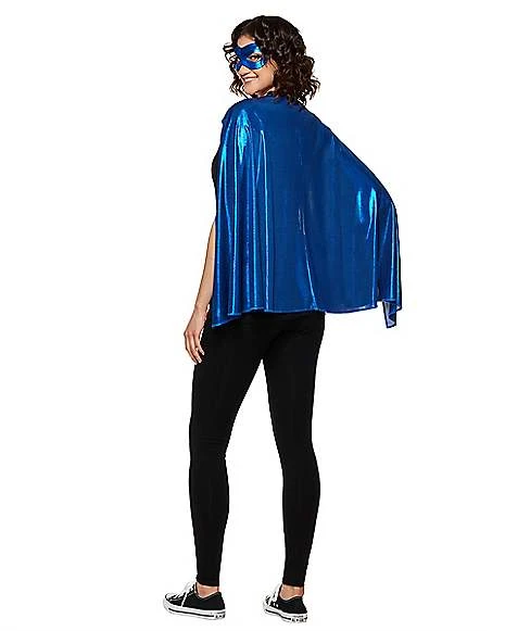 Blue Metallic Cape 2 Blue Metallic Cape - Image 2