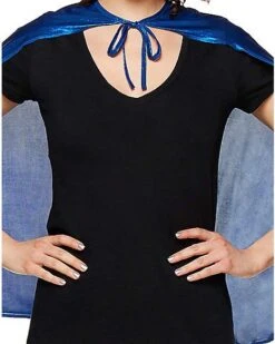 Blue Metallic Cape 5 Blue Metallic Cape -Spirit Halloween Deals Store 01360817 d