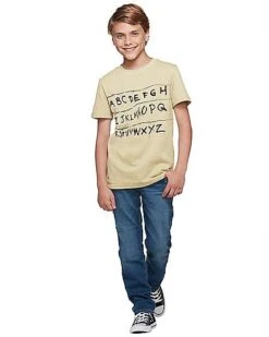 Kids Stranger Things Alphabet Wall T Shirt - Stranger Things 10 Kids Stranger Things Alphabet Wall T Shirt - Stranger Things -Spirit Halloween Deals Store 01381797 e