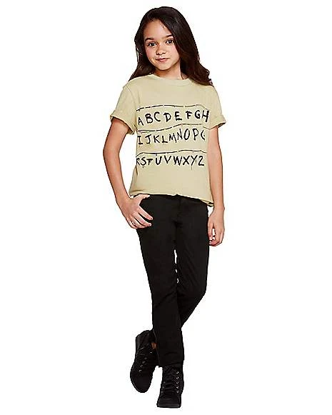 Kids Stranger Things Alphabet Wall T Shirt - Stranger Things 6 Kids Stranger Things Alphabet Wall T Shirt - Stranger Things - Image 6