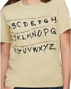 Adult Alphabet Wall T Shirt - Stranger Things 7 Adult Alphabet Wall T Shirt - Stranger Things -Spirit Halloween Deals Store 01381979 c