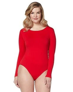 Long Sleeve Red Bodysuit -Spirit Halloween Deals Store 01394188 a
