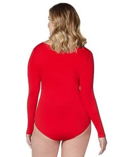 Long Sleeve Red Bodysuit -Spirit Halloween Deals Store 01394188 b