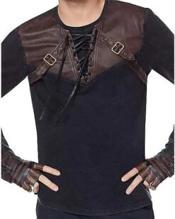 Lace Up Steampunk Shirt -Spirit Halloween Deals Store 01412295 c