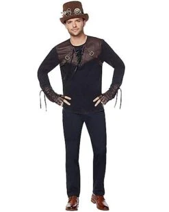 Lace Up Steampunk Shirt -Spirit Halloween Deals Store 01412295 d