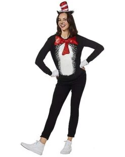 Adult Cat In The Hat Costume Kit - Dr. Seuss -Spirit Halloween Deals Store 01443654 c