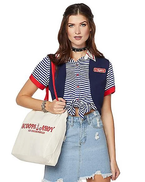 Scoops Ahoy Shirt And Tote Bag - Stranger Things 1 Scoops Ahoy Shirt And Tote Bag - Stranger Things