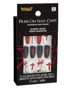 Bloody Cross Press On Nails -Spirit Halloween Deals Store 01474204 c
