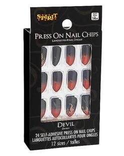 Devil Flame Press On Nails -Spirit Halloween Deals Store 01489624 c