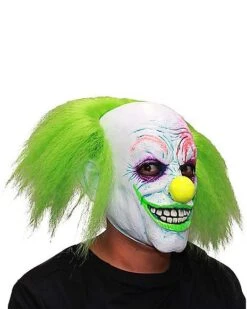 Neon Green Hair Clown Full Mask -Spirit Halloween Deals Store 01551944 d
