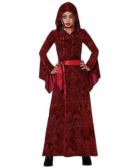 Kids Red Hooded Dress 1 Kids Red Hooded Dress