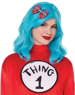 Long Thing 1 And Thing 2 Wig - Dr. Seuss