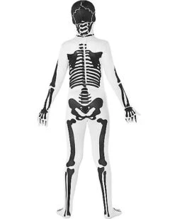 Black And White Skeleton Skin Suit Costume -Spirit Halloween Deals Store 01580539 c