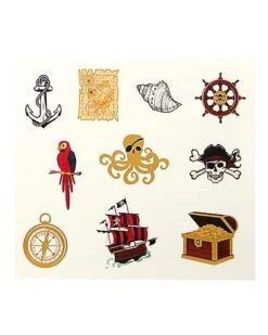 Pirate Temporary Tattoos -Spirit Halloween Deals Store 01580620 c