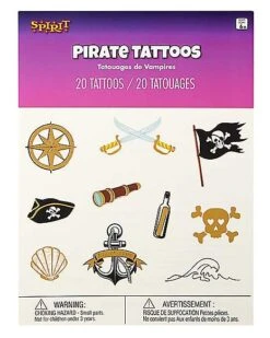 Pirate Temporary Tattoos -Spirit Halloween Deals Store 01580620 d