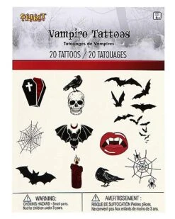 Vampire Temporary Tattoos -Spirit Halloween Deals Store 01580661 d