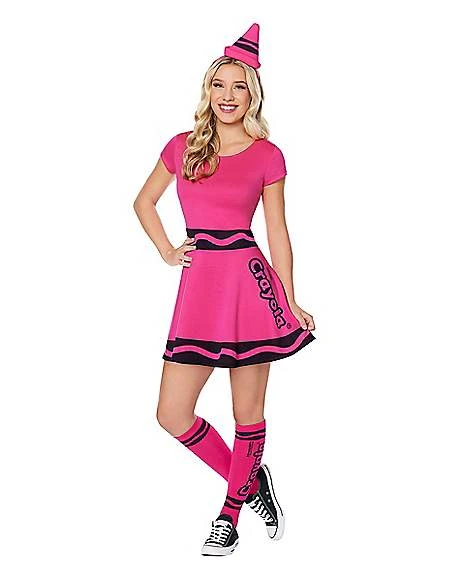 Adult Razzmatazz Crayon Dress Costume - Crayola 1 Adult Razzmatazz Crayon Dress Costume - Crayola