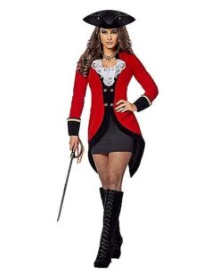 Adult Racy Red Coat Pirate Costume