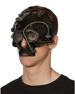 Steampunk Skull Half Mask -Spirit Halloween Deals Store 07392665 c