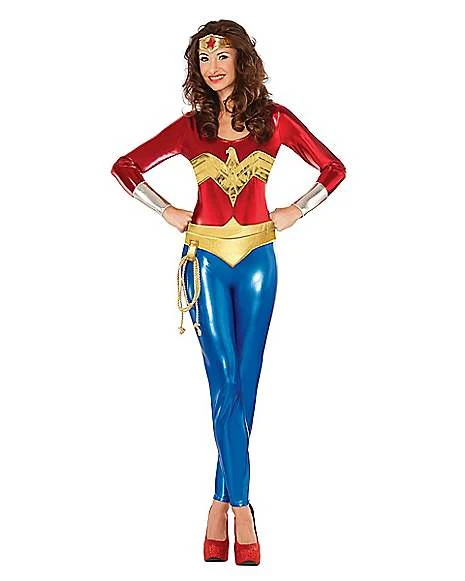 Adult Wonder Woman Catsuit Costume - DC Comics 1 Adult Wonder Woman Catsuit Costume - DC Comics