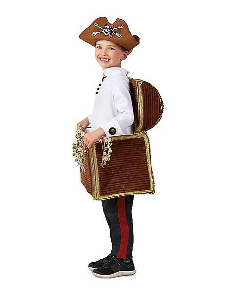 Kids Pirate Treasure Chest Candy Catcher Costume 1 Kids Pirate Treasure Chest Candy Catcher Costume